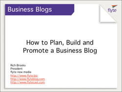 How to Plan, Build and Promote a Business Blog - PowerPoint Cover